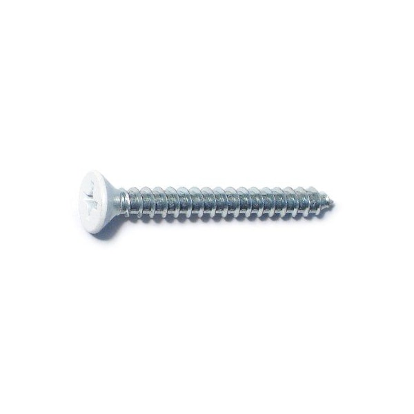 Midwest Fastener Wood Screw, #9, 1-1/2 in, White Steel Flat Head Phillips Drive, 20 PK 79373 - main
